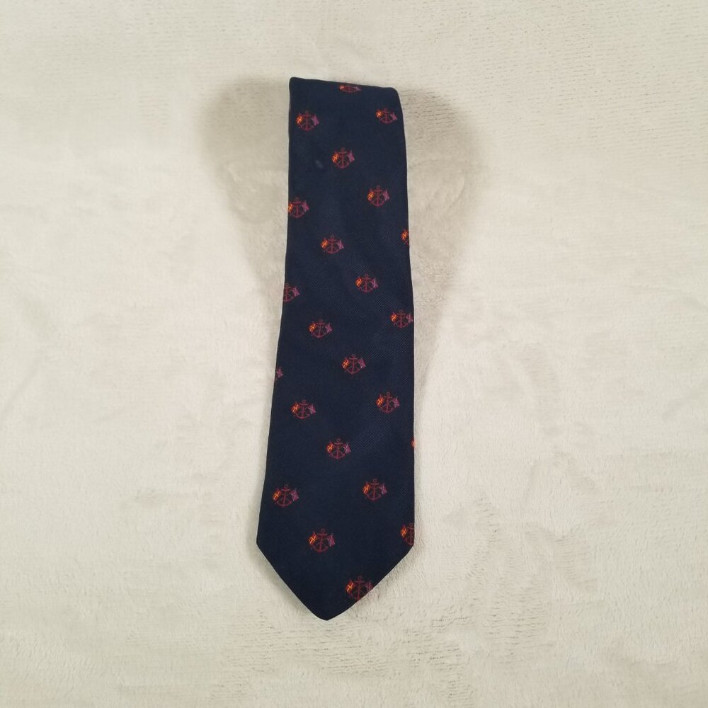 Brooks Brothers Makers Men Tie Silk Blend Made in England W 3 3/8 by L 55.5 Flag - Picture 2 of 8